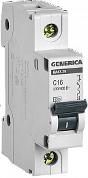 ВА47-29 Автоматический выключатель 1-полюсный, 16А, 4,5kA (хар-ка C) ИЭК. Вид 1